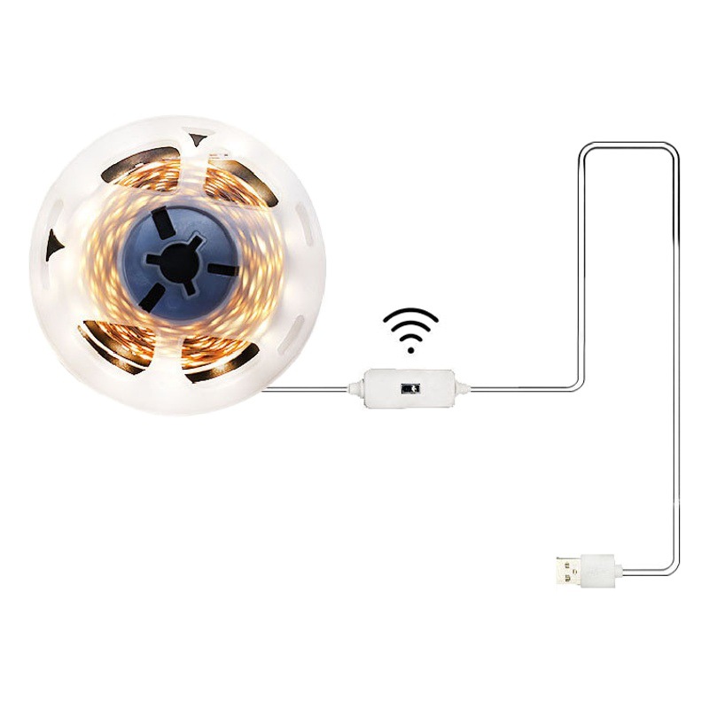 USB 5V Smart Hand Scan Sensor 2835 Led Light Strip Waterproof Cabinet Wardrobe Bed Bottom Cross-Border Popular Light Strip