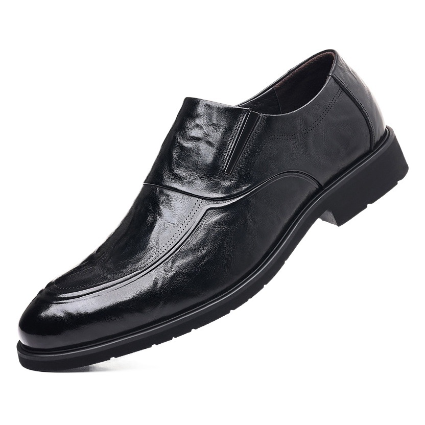 Foreign trade men's shoes autumn new men's British business casual leather shoes trendy four seasons pointed loafers slip-on