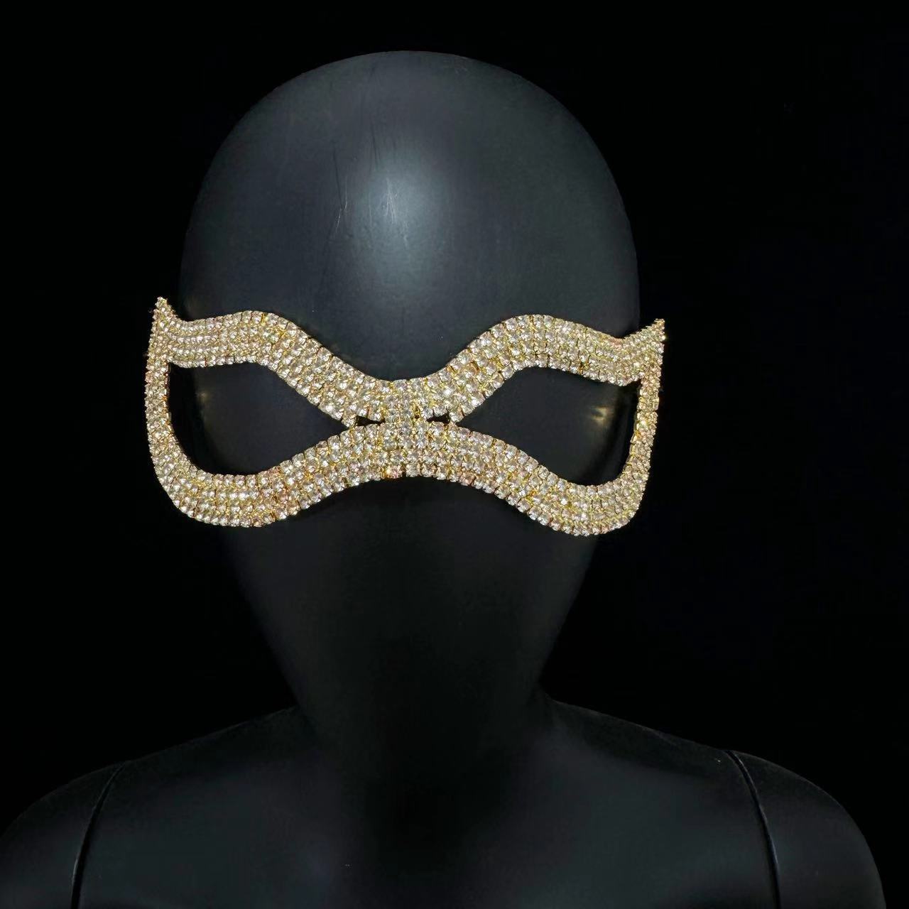Picture of Cross-border Masquerade Rhinestone Mask European and American Fashion Personality Simple Mask Women Halloween All-match Face Decorations