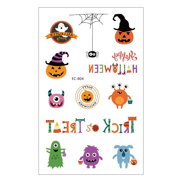 Picture of New Halloween Tattoo Sticker Funny Cartoon Fun Children Tattoo Sticker Disposable Tattoo Sticker Disposable