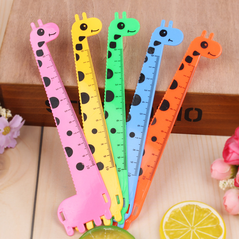Picture of Cartoon giraffe 15cm ruler student school supplies South Korea creative stationery children's plastic ruler wholesale