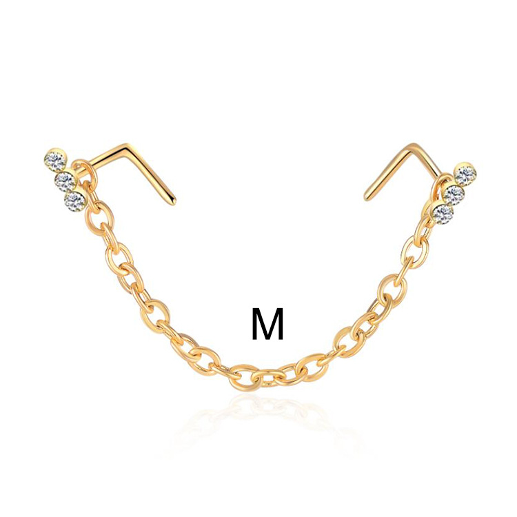 Picture of Stainless steel nose ring nose nail nose chain Amazon new nose chain puncture jewelry nose chain