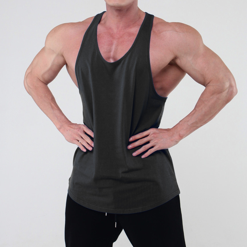 Picture of Trendy men's sports vest men's fashion brand summer solid color all-match sleeveless I-shaped running training clothes fitness clothes