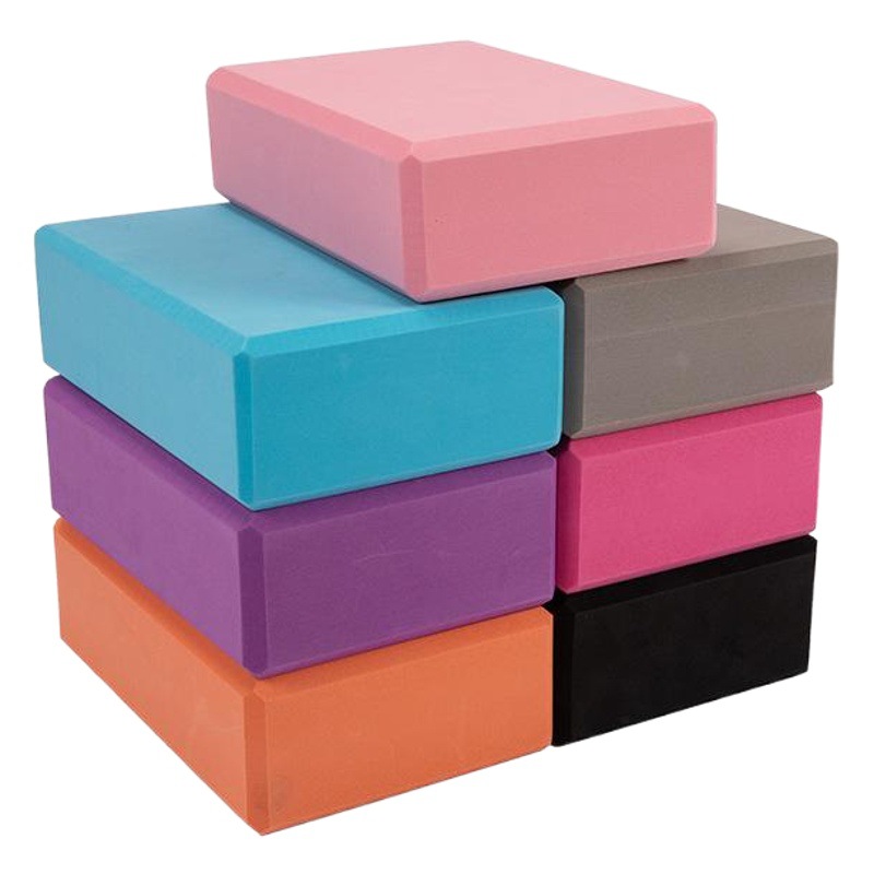 Picture of Two-color yoga brick eva thickened yoga auxiliary yoga brick foam dance brick 200g manufacturers support logo