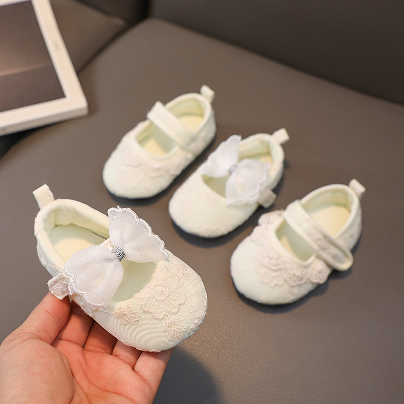Baby Shoes Female Baby 0 -- 1 Year Old Female Princess Shoes Spring and Autumn Soft-soled Cloth Shoes Pre-toddler Shoes 7-8-10 Months
