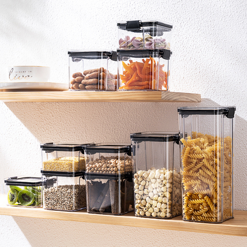 Picture of Sealed Jar Grain Kitchen Storage Food Grade Transparent Plastic Jar Box Snacks Dry Tea Storage Jar