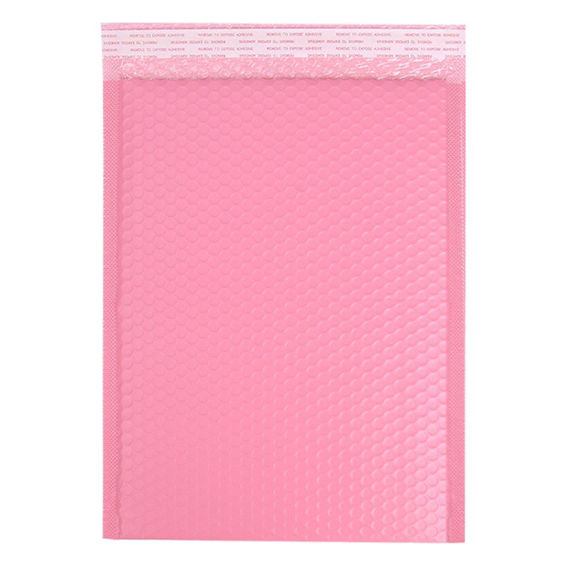 Self-adhesive pink packing bag color clothing express bag long composite co-extruded film white bubble bag thickened