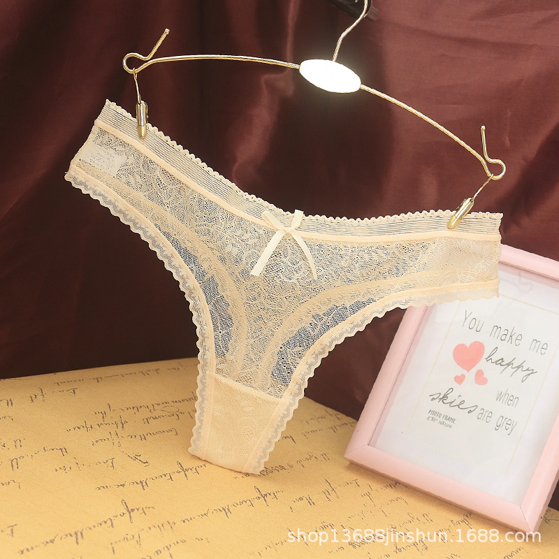 Picture of Foreign Trade European and American Sexy Lace Jacquard G-string Women's Underwear Pure Cotton Bottom Crotch Seamless Hip-lifting Underwear Women's 669
