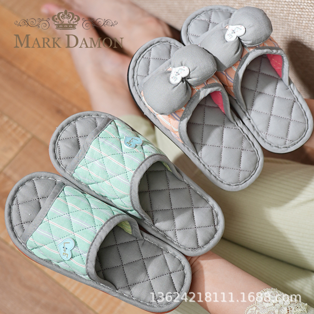 Korean Style Kidsren's Home Cartoon Fabric Slippers Home Indoor Wooden Floor Slippers Slipper Anti-Slip Slippers