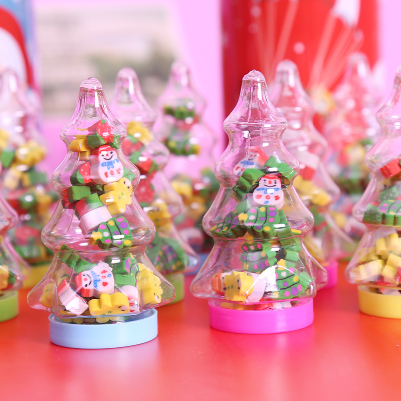 Picture of Christmas tree eraser cartoon Santa Claus snowflake pine tree small gift Christmas Christmas children gift