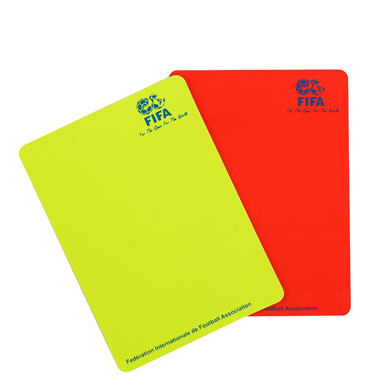 Picture of Football referee Red Yellow card yellow card red card with paper tape pencil with leather case referee record penalty yellow red card
