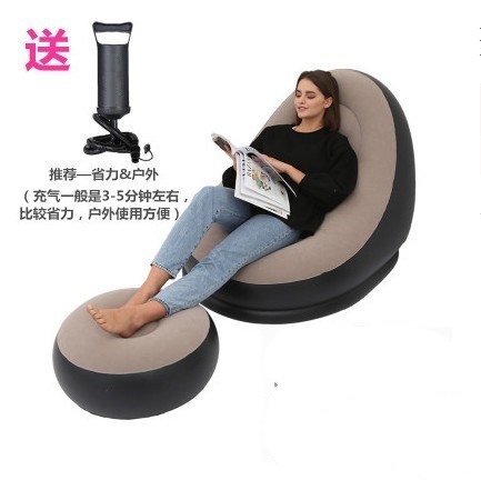 Picture of Cross-border Spot Thickened Flocking Inflatable Sofa Lazy Sofa Internet Celebrity Single Comfortable Sofa Nap Recliner Creative