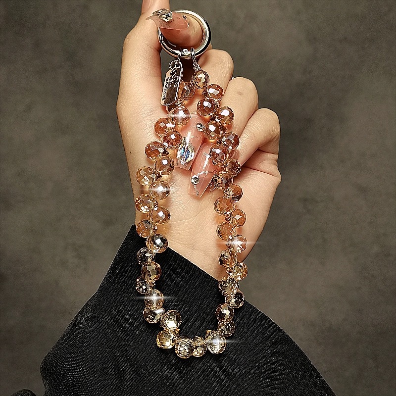 Advanced Crystal Mobile Phone Lanyard Wrist Chain Light Luxury All-match Handmade Beaded Short Chain Rhinestone Jewelry Pendant