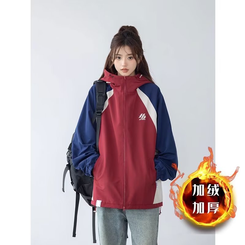 Picture of Cross-Border Waterproof Jacket for Women New American Retro Contrasting Color Sports Baseball Uniform Loose Casual Jacket Trendy and Windproof