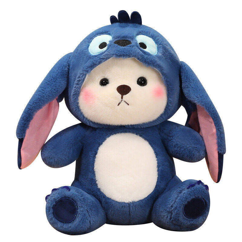 Picture of Blue Transformation Bear Little Bear Doll Strawberry Bear Red Doll Rag Doll Plush Toy Valentine's Day Gift for Girls