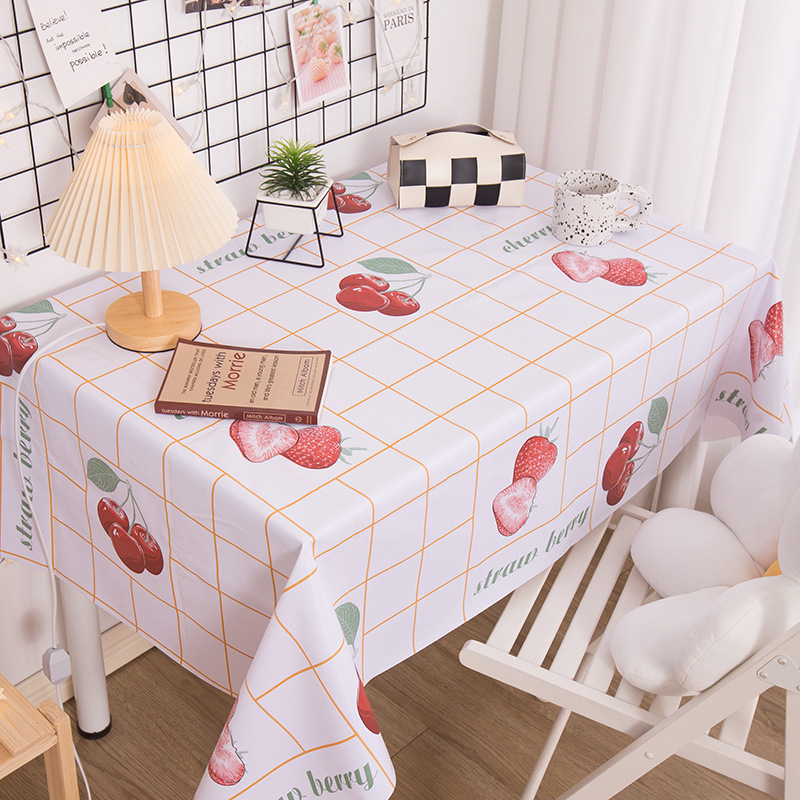 Picture of Tablecloth Waterproof and Oil-proof PVC Coffee Table Table Mat Dining Table Tablecloth Picnic Stall Student Desk Dormitory Decorative Cloth
