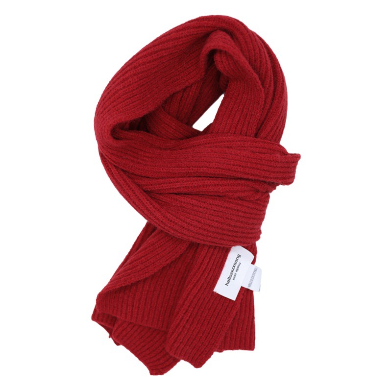 Klein Blue Thickeneded Knitted Wool Scarf for Women 2024 Winter New K-Style Good Match Scarf for Men Birthday Gift