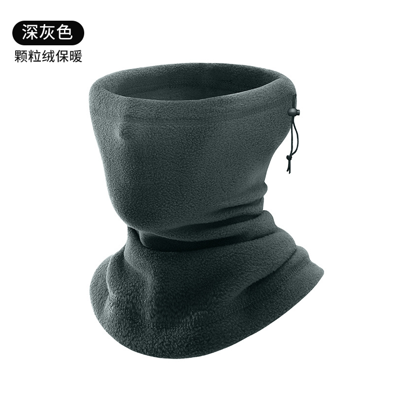Picture of Outdoor Warm Neck Scarf Fleece Ski Mask Polar Fleece Cycling Windproof Hat Drawstring Thickened Neck Scarf Autumn and Winter