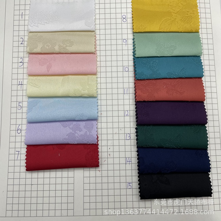Spot supply woven polyester jacquard stretch satin dark pattern jacquard cheongsam dress jewelry jacquard cloth