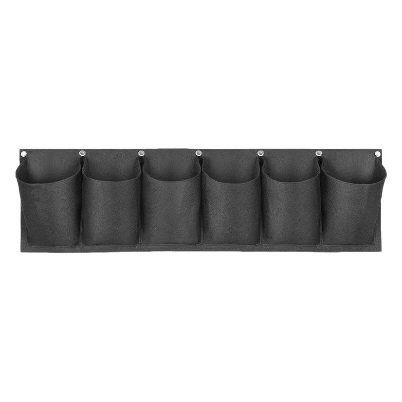 Cross-border black planting bag horizontal rectangular wall-mounted non-woven plant bag waterproof felt planting bag