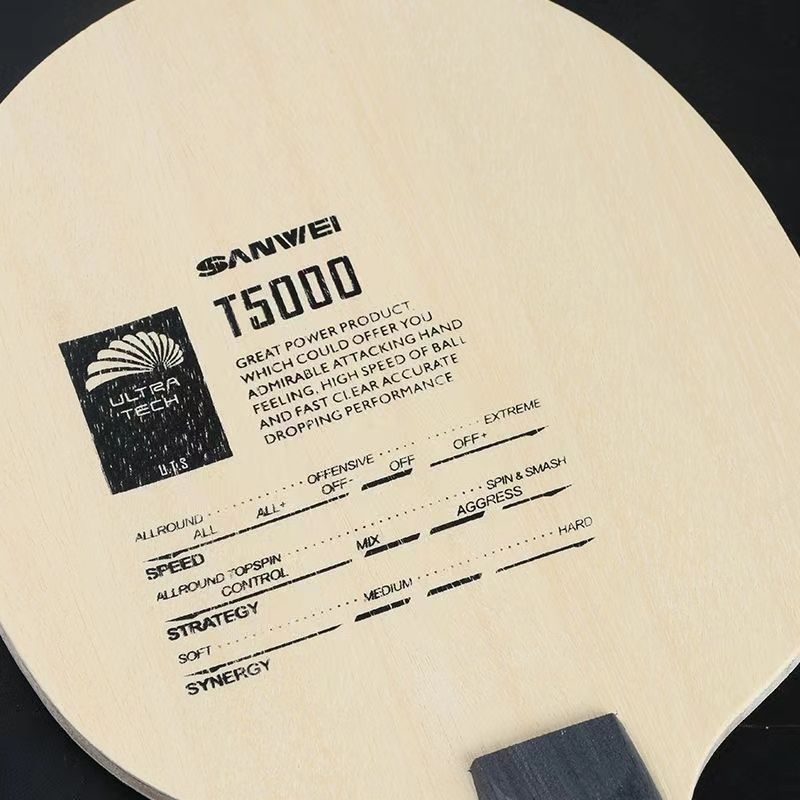 Picture of SANWEI three-dimensional T5000 table tennis bottom plate 5 Wood 2 carbon beginner advanced carbon table tennis racket Arc ring quick attack