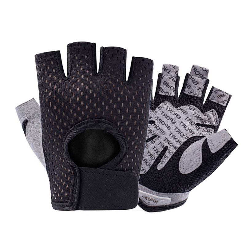 Half-Finger Gloves Men's Fitness Gloves Couple Style Mesh Breathable Outdoor Cycling Sports Gloves Women's Non-Slip