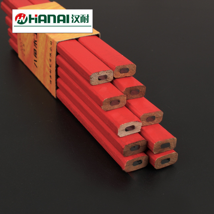 Shancheng Brand Small Octagon Woodworking Pencil Black Core Square Rod Octagon Flat Woodworking Pencil