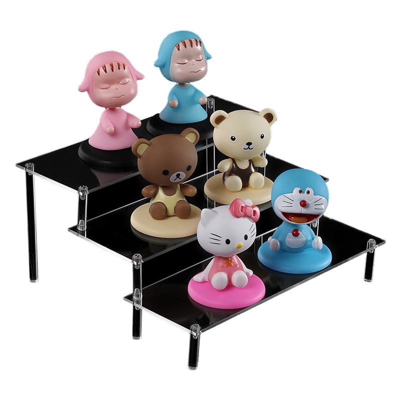 Transparent Acrylic Blind Box Display Rack Hand-Made Storage Rack Multi-Layer Trapezoidal Bubble Mart Doll Display Cabinet Shelf