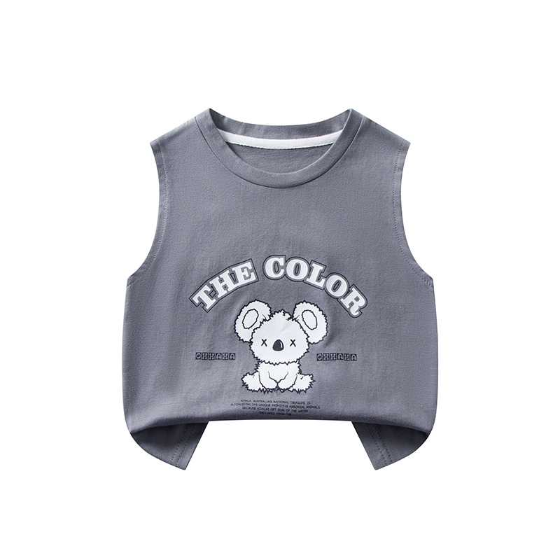 Picture of Children's Waistcoat Cotton Girls Boys Baby New Summer Sweatshirt Wholesale Summer Thin Sports Sleeveless T-shirt