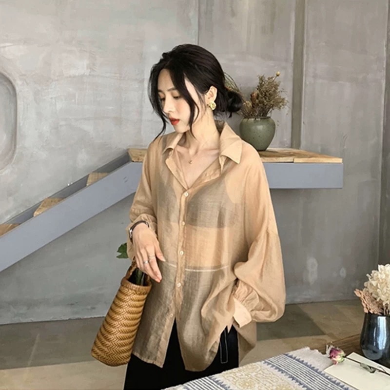 Picture of Sun Protection Clothing Women's Top Cardigan Thin Outer Shawl with Skirt 2025 Spring New Fairy Chiffon Shirt