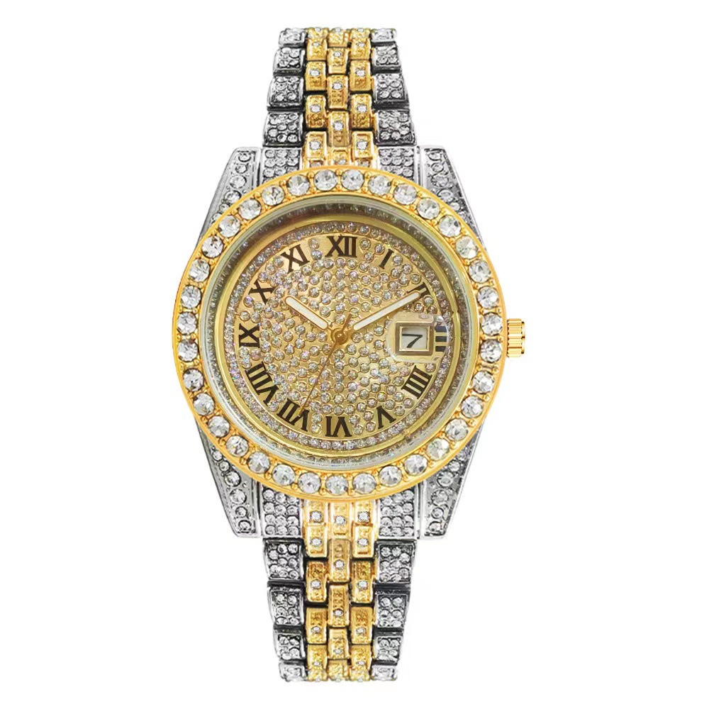 Picture of Cross-Border Hot New Product Full Diamond Roman Scale Calendar Fashion Women's Watch Women's Watch Quartz Watch Manufacturer Ready Stock