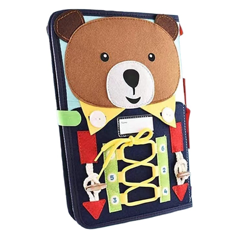 Little Bear Felt Busy Board Children's Early Education Board Learning Board Educational Toy Dressing Bag DIY Wholesale Felt DIY