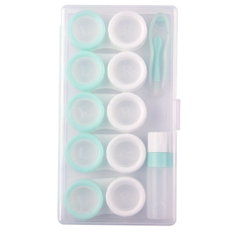 Picture of Macaron Five-Pack Contact Lens Case, Contact Lens Storage Box, Pp Box Set, Display Box with Clip, Tweezers Bottle