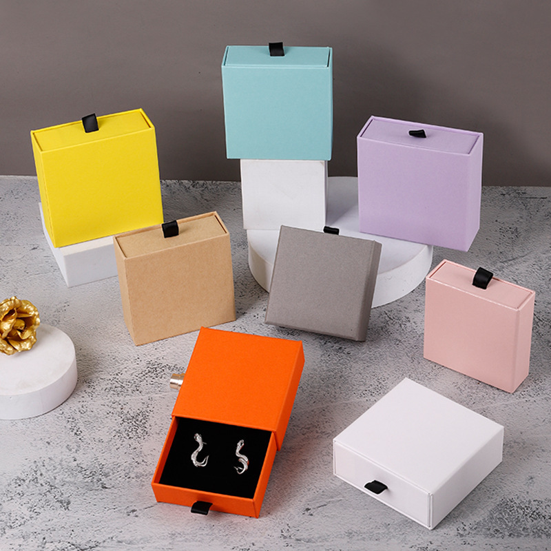 Foshan Manufacturer Professional Customized Jewelry Packaging Box Color Printed Gift Box Heaven and Earth Cover Flip Box Valentine's Day Customization
