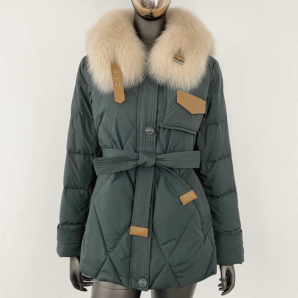Picture of Korean version of big fur collar down jacket women 2024 new fashion short waist fashion western style thick warm coat