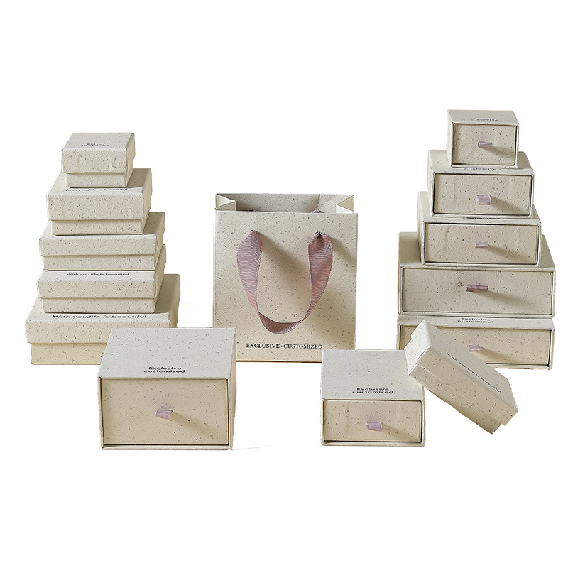 Picture of Regenerated texture jewelry packaging box heaven and earth cover ring box necklace jewelry jewelry storage box factory wholesale