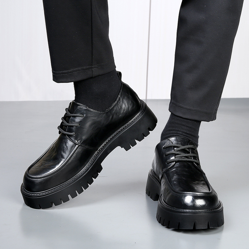 Cross-Border Extra Large Size Men's Cut Out Casual Men's Shoes 48 Spring and Summer Breathable Business Thick Sole Heightening Large Leather Shoes Trendy