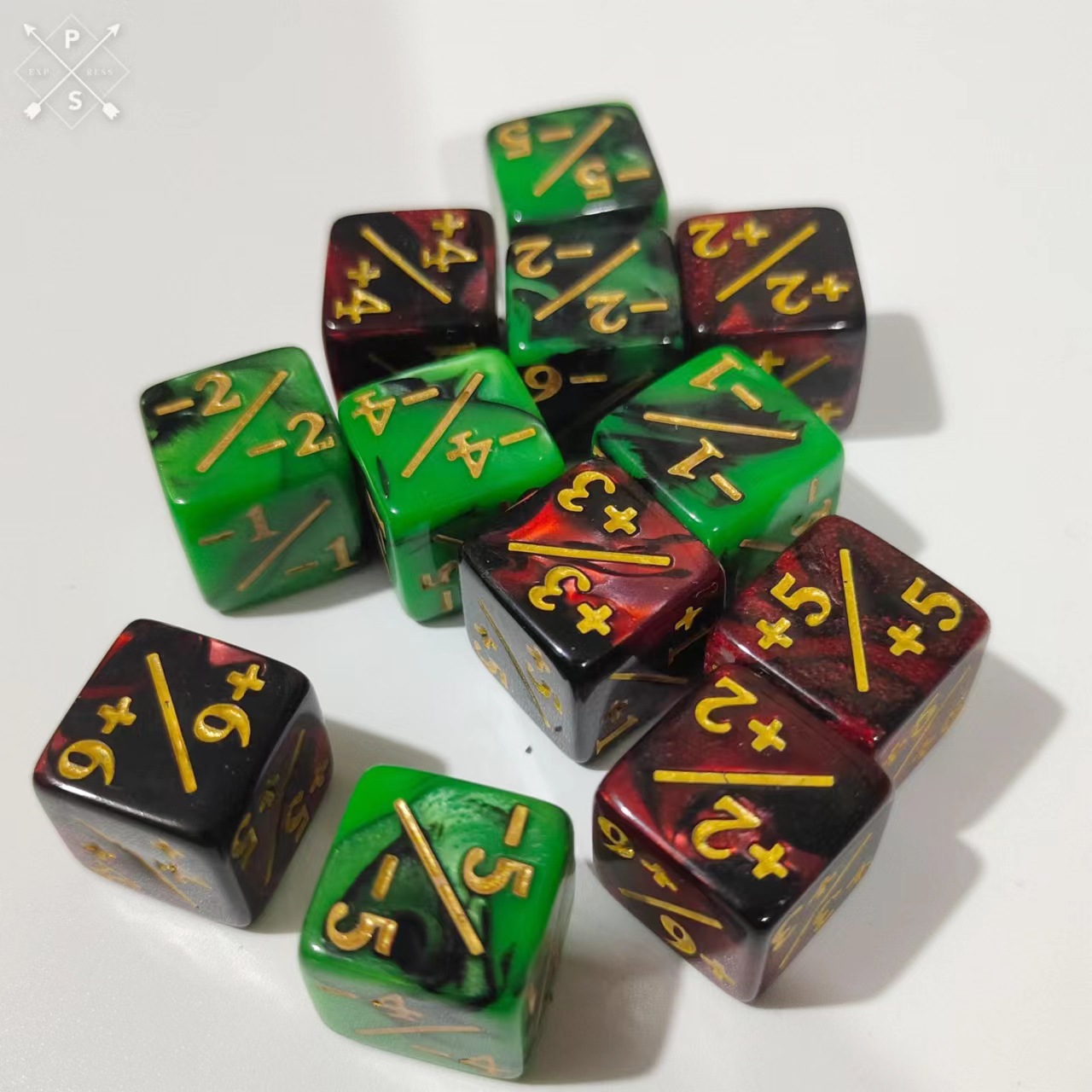 Picture of 16mm right angle two-color plus and minus number arithmetic dice color sieve throw