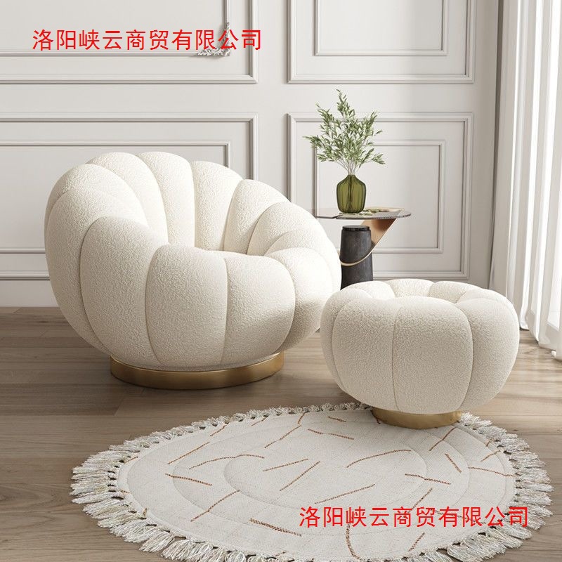 Picture of Internet celebrity pumpkin lazy sofa, single and double sofa chair, lambswool sofa balcony, swivel lounge chair, can lie down and sleep