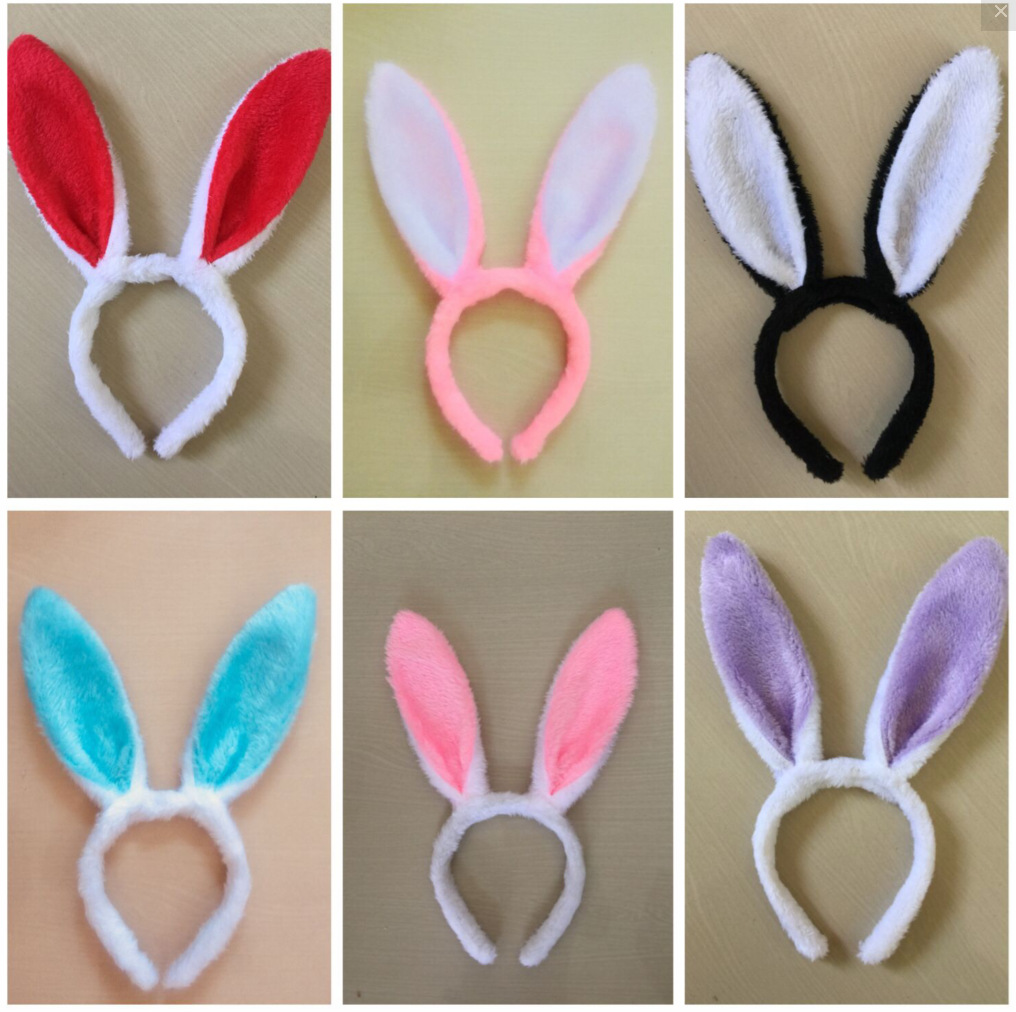 Picture of Easter Bunny Ears Headband Sequined Easter Bunny Plush Bunny Girl Small Animal Headband Props
