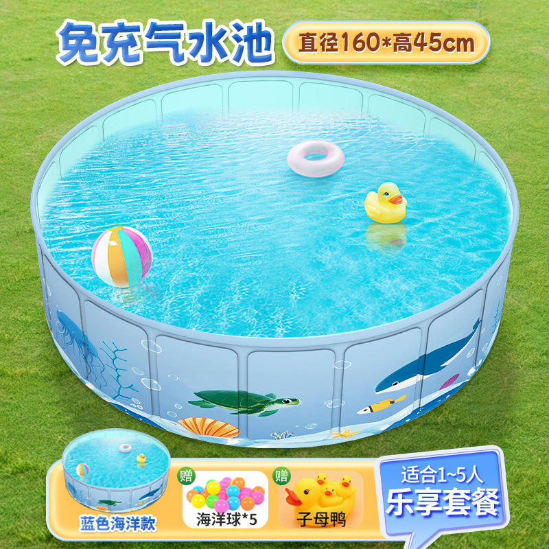 Picture of Children's Baby Baby Paddling Pool with Folding Swimming Pool for Children's Home Courtyard Indoor and Outdoor Rural Yard