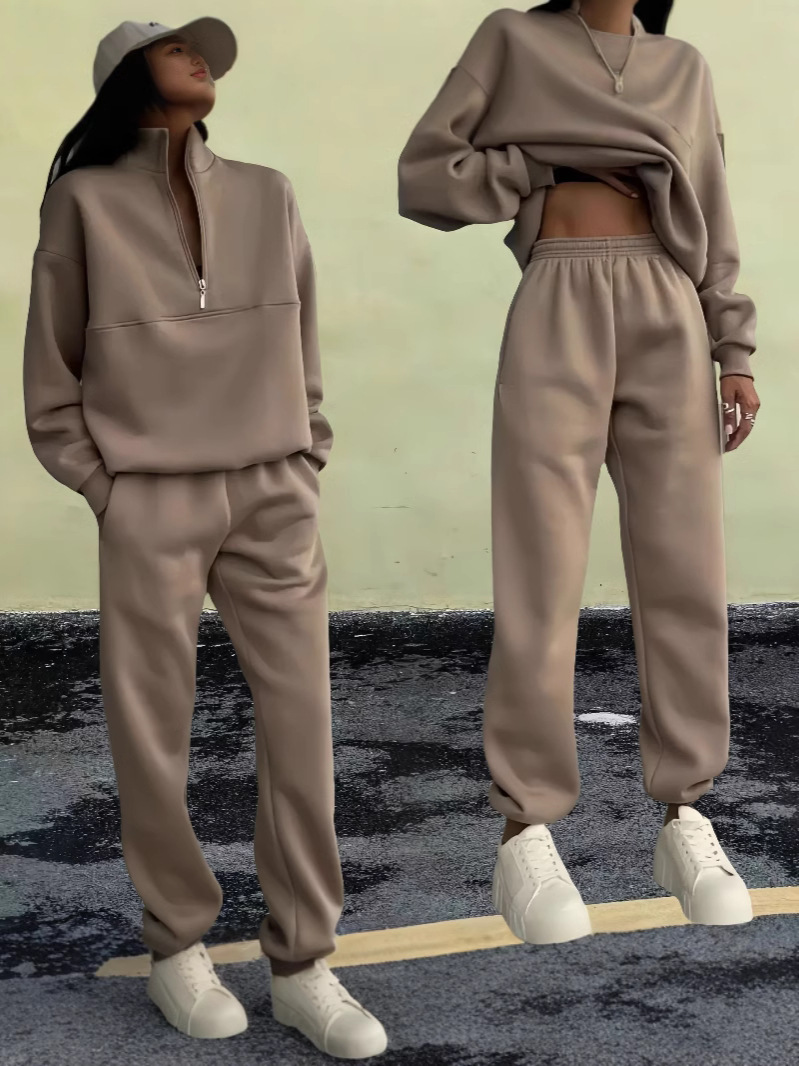 2024 cross-border new European and American autumn and winter leisure long sleeve sweater fashion sports suit