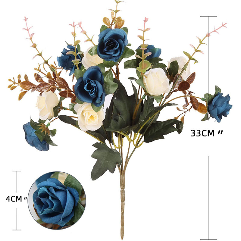 Picture of Cross-Border Amazon Artificial Flowers Artificial Rose Bouquet Plastic Silk Flowers Wedding Florals Export Decorative Flowers Artificial Flowers