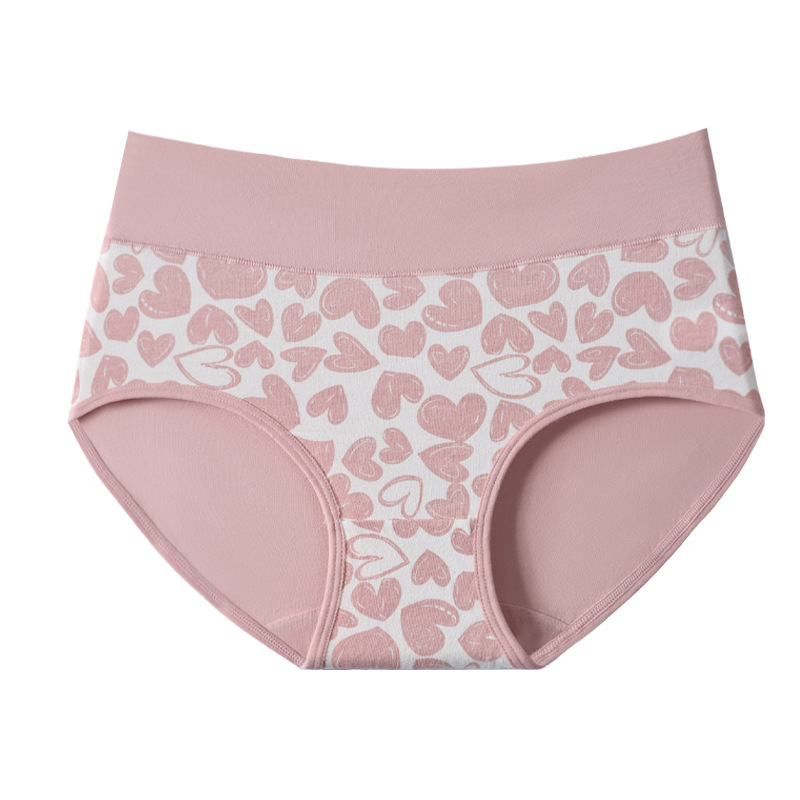 Picture of Japanese Style Women's Pure Cotton Printed Large Size 7A Seamless Antibacterial Tummy Control Cute Girl Triangle Student Panties