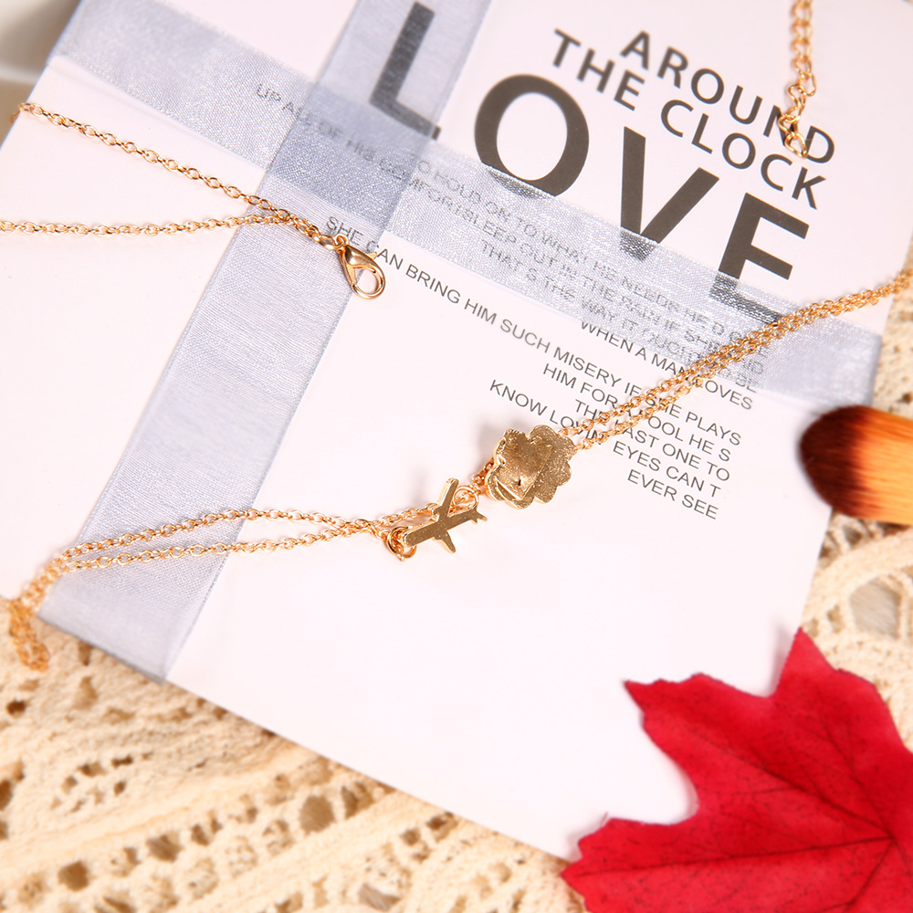 Picture of Fashion Cross-border for European and American Fashion Street Shooting Popular Elements Aircraft Clouds Multi-layer Necklace Women