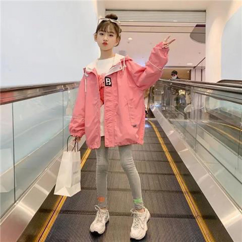 Picture of Girls' Coat Autumn 2023 New Arrival Spring Clothes Korean Style Western Style Internet Celebrant Mid-Big Children's Fashionable Top Trendy Children's Trendy Coat