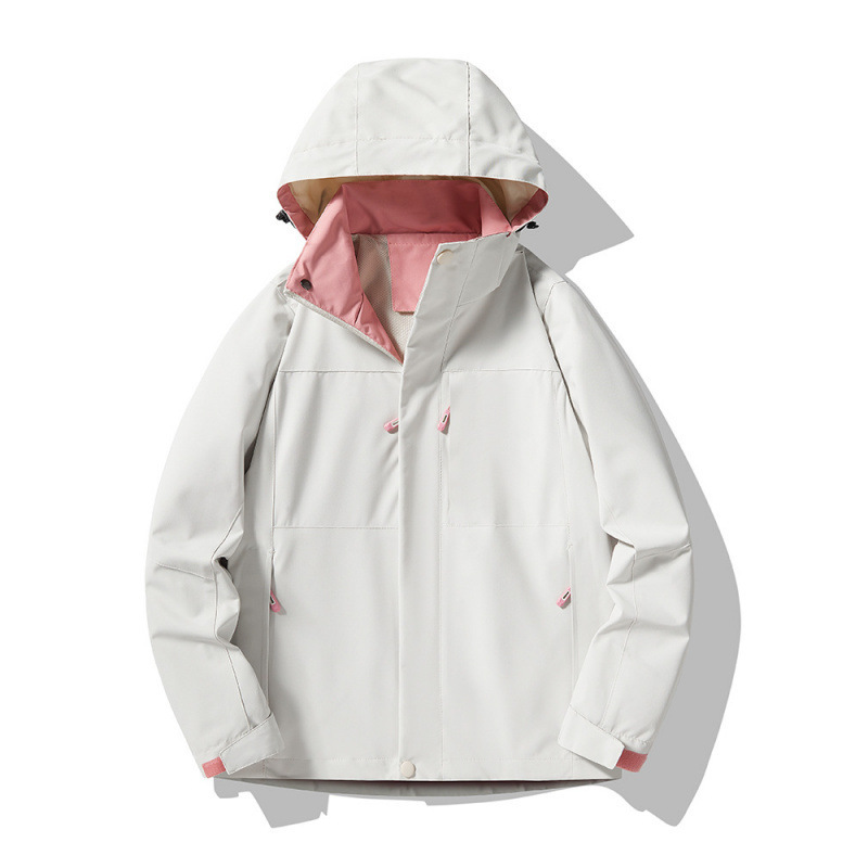 Spring and Autumn Thin Jacket 2024 New Windproof Waterproof Jacket Men's Breathable Casual Hat-off Soft Shell Mountaineering Suit for Women