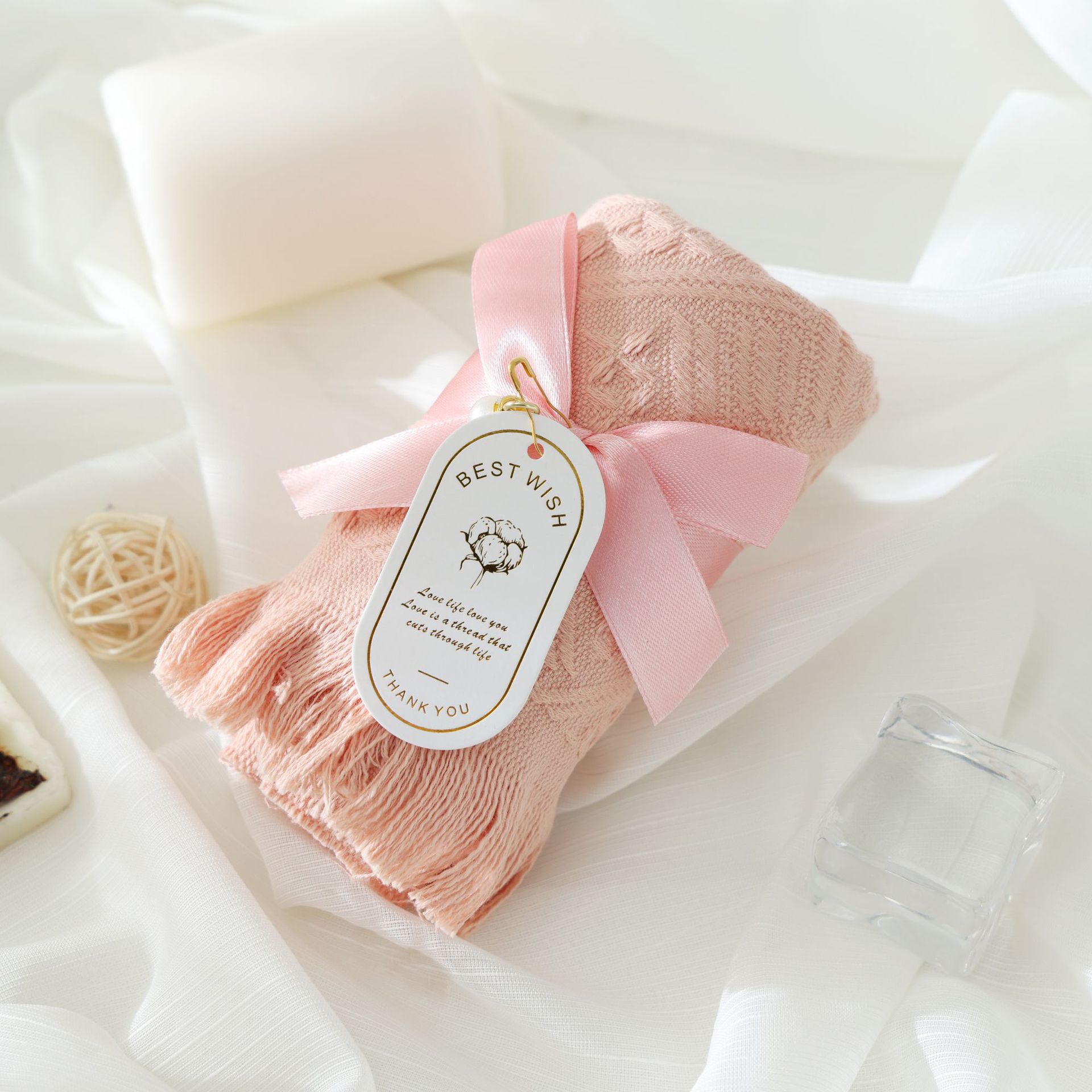Picture of Wedding towel hand gift bridesmaid gift wedding pure cotton towel company activity opening annual meeting company small gift