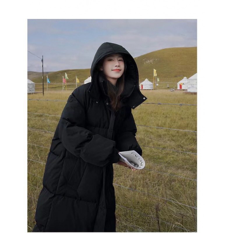 Picture of Thickened Down Cotton-padded Coat Women's Korean-style Loose Long Over-the-knee Cotton-padded Coat 2024 Winter New Coat Ins Bread Clothing Trendy