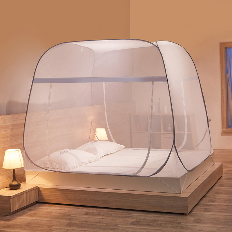 Picture of Summer New Mosquito Net Installation-free Yurt Tent Zipper Bottom One-piece Wire Trellis Foldable Household